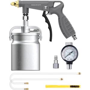 InoKraft Undercoating Spray Gun with Suction Feed Cup, 360 & Straight Spray Hoses, for Truck Bed Liner Coating, Rubberized Undercoat, Rust Proofing