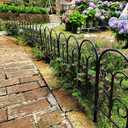 Garden Edging Border Decorative Fences Panel 18" W x 16" H 5 Pack for Flower Bed Edging Rustproof Dog Animal Barrier Fencing for Yard Metal Black