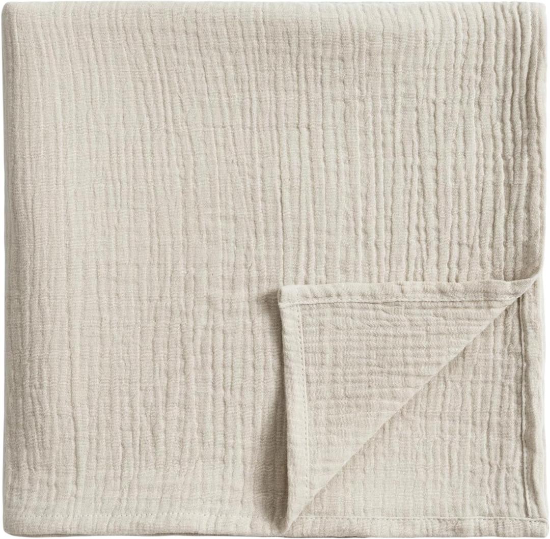 Meracorallo Muslin Swaddle Blanket, 100% Cotton Receiving Blanket Soft and Breathable Swaddle Wrap for Baby Boys and Girls, Beige