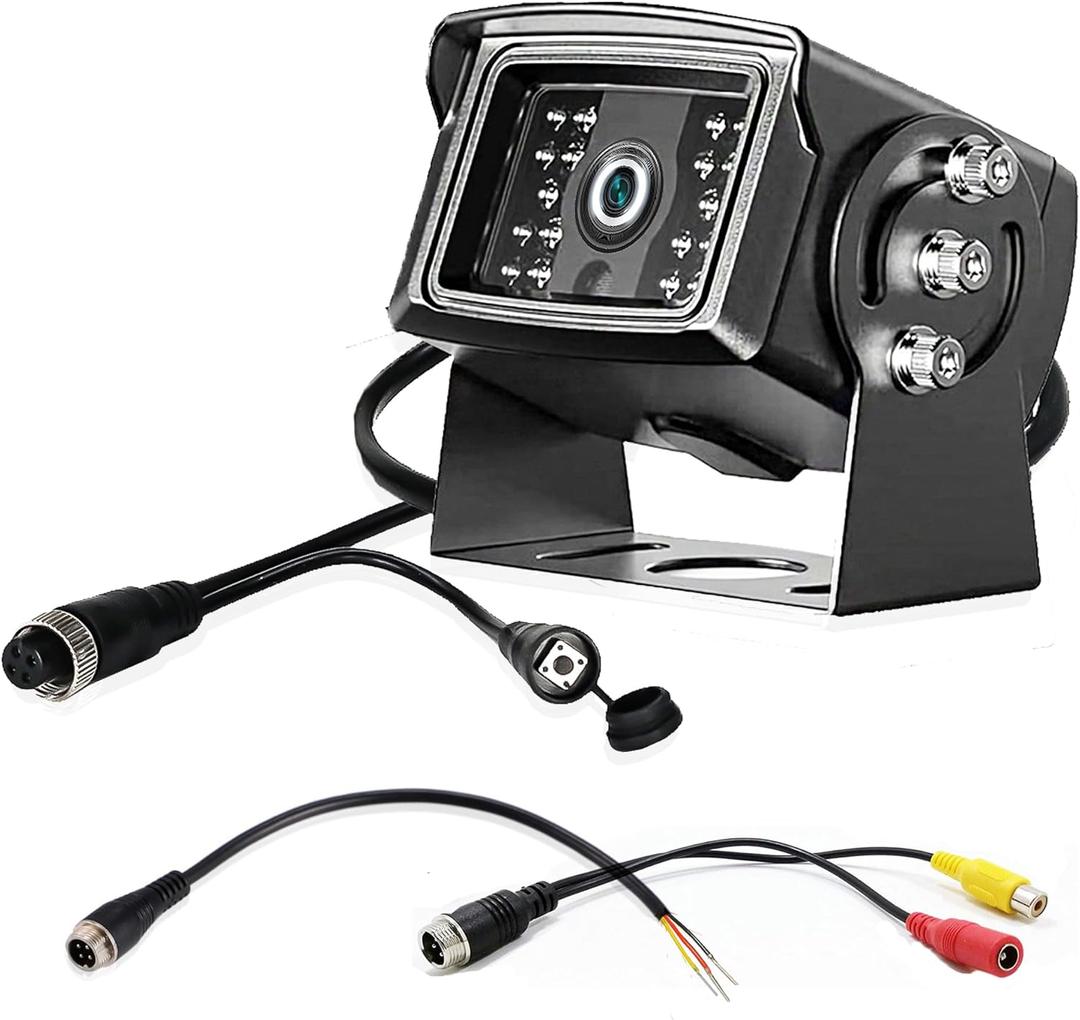 1080P HD Backup Camera for RV, PAL NTSC Reverse Camera with RCA&4 Pin M12 GX12 Connector for CVBS AHD Screen, Night Vision Waterproof Replacement Rear View Camera for RV Camper Truck Trailer Bus Van