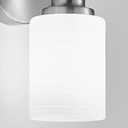 3-Light Bathroom Light Fixtures, Vanity Lights for Mirror with Textured Milky White Glass Shade, Modern Kitchen Light Fixtures Wall Sconce Light - E26 Base - Brushed Nickel