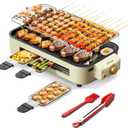 AORAN Indoor Grills Electric Smokeless  Versatile Smokeless Indoor Grill for Home Cooking, Featuring Indoor Grills Electric Smokeless, Skillet Griddle, and Kitchen Griddle White (Small)