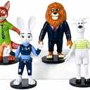 6 Piece Cartoon Animal Figures Toys Set, City Adventure Themed Mini Action Figures Collection, Cute Cartoon-Style Animal Characters, for Party Supplies, Birthday Gifts for Boys & Girls