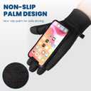 2 x Winter Thermal Gloves, Winter Thermal Gloves with Touchscreen Function, Winter Gloves Women Men Ski Snow Gloves Liner Thermal Warm Touch Screen, Anti-Slip Grip, Running, Cycling, Driving Etc. Black