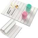 Stone Drying Mat for Kitchen Counter W/ Tote Bag, Large Stone Dish Drying Mat Foldable, Absorbent Diatomaceous Quick Dry Stone Mat Kitchen Dishes Bottles Cups Bathroom Any Countertop 23" x 15.3"