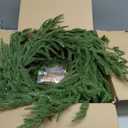 ENVEN 24" Norfolk Pine Wreath for Front Door, Real Touch Norfolk Pine Wreath Artificial Green Wreath Greenery Realistic Wreath Holiday Decoration for Home Decor