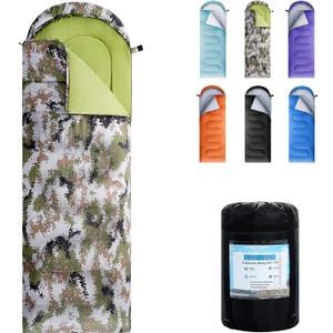 Sleeping Bags for Adults,Kids & Girls-Warm & Cold Weather Lightweight Waterproof Sleeping Bag Backpack with Compact Bag,Great for 3-4 Seasons Hiking,Camping and Outdoor (Single, Army Green Camouflage/Left Zip)
