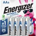 Energizer Ultimate Lithium AA Batteries (8 Pack), 1.5V Lithium Double A Batteries