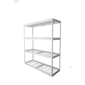 MonsterRax Heavy Duty Garage Shelving - 24" x 72" x 84" - 500 lbs/Shelf - Adjustable 4 Tier Metal Utility Shelves - High Grade Steel Freestanding Storage Rack for Warehouse, Basement - White Finish