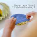 Ceybo Reusable Silicone Stretch Lids for Food Storage Containers Bowls, Pots and Cups, Leak-Proof - Blue (6 Pcs)