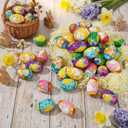 Sotiff 48 Pcs Easter Eggs Stress Balls Squeeze Easter Eggs Toy Bulk Slow Rising Stress Relief Fidget Toy for Easters Egg Hunt Basket Stuffers Fillers Party Favor Gifts(Lovely)