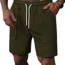 Men's Sweat Shorts Elastic Waist Drawstring 6'' Inseam Casual Gym Athletic Shorts with Pockets (S-3XL) (L)
