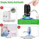 5 Gallon Electric Drinking Portable Water Dispenser, Universal USB Charging Water Bottle Pump For 2-5 Gallon With 2 Silicone