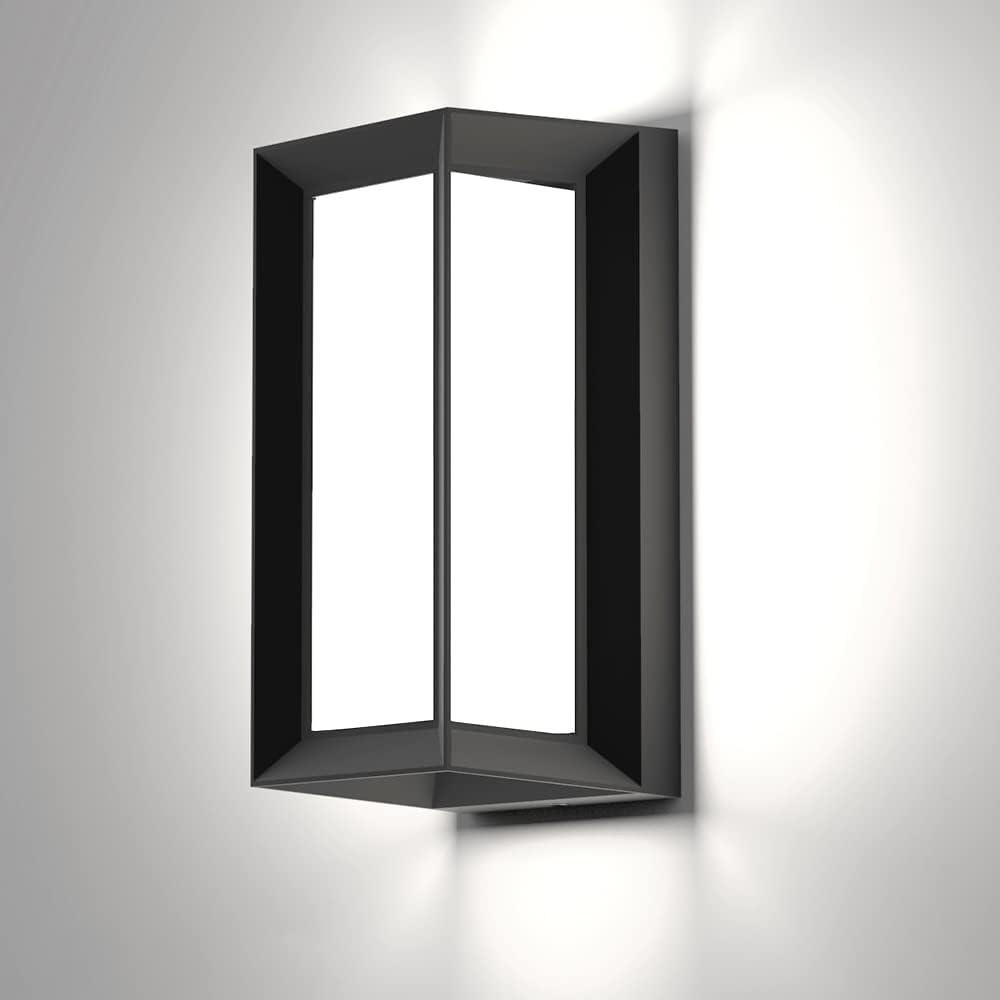 Sytmhoe Porch Lights Outdoor Wall Sconce, 24W 2400LM 5000K Modern LED Porch & Patio Lights, Aluminum Exterior Light Fixture Matt Black IP65 Waterproof for Hallway House Backyard Garage Lighting. (Rectangle)