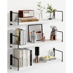 Floating Shelves, 24 In Bookshelves for Room Wall, Shelves on Wall (White)