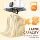 Portable Clothes Dryer, 600W Foldable Laundry Drying Machine with 8 Timer Settings, Compact Hanging Dryer with Overheat Protection, Quiet Garment Care for Apartment, Dorm, RV, Camping, Travel