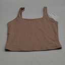 REORIA Womens Sexy Square Neck Double Lined Seamless Sleeveless Cropped Tank Yoga Crop Basic Tops (XX-Large, Sienna)