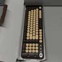 Wireless Bluetooth Keyboard - Full Size Retro Round Typewriter Style Wireless Keyboard with 2.4GHz & Bluetooth Dual-Mode Compatibility for PC, Laptop, Windows, Mac, and More (Coffee)