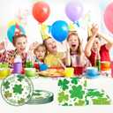 St Patrick's Day Party Tableware, Lucky Green Shamrock Plates and Napkins, St Patricks Day Theme Party Decorations
