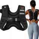 VBSD Weighted Vest Woman 6lb/8lb/12lb/16lb/20lb/25lb/30lb Weight Vest for Women Men Body Weight Vests for Walking Strength Training Running Workout Jogging Fitness (Black)