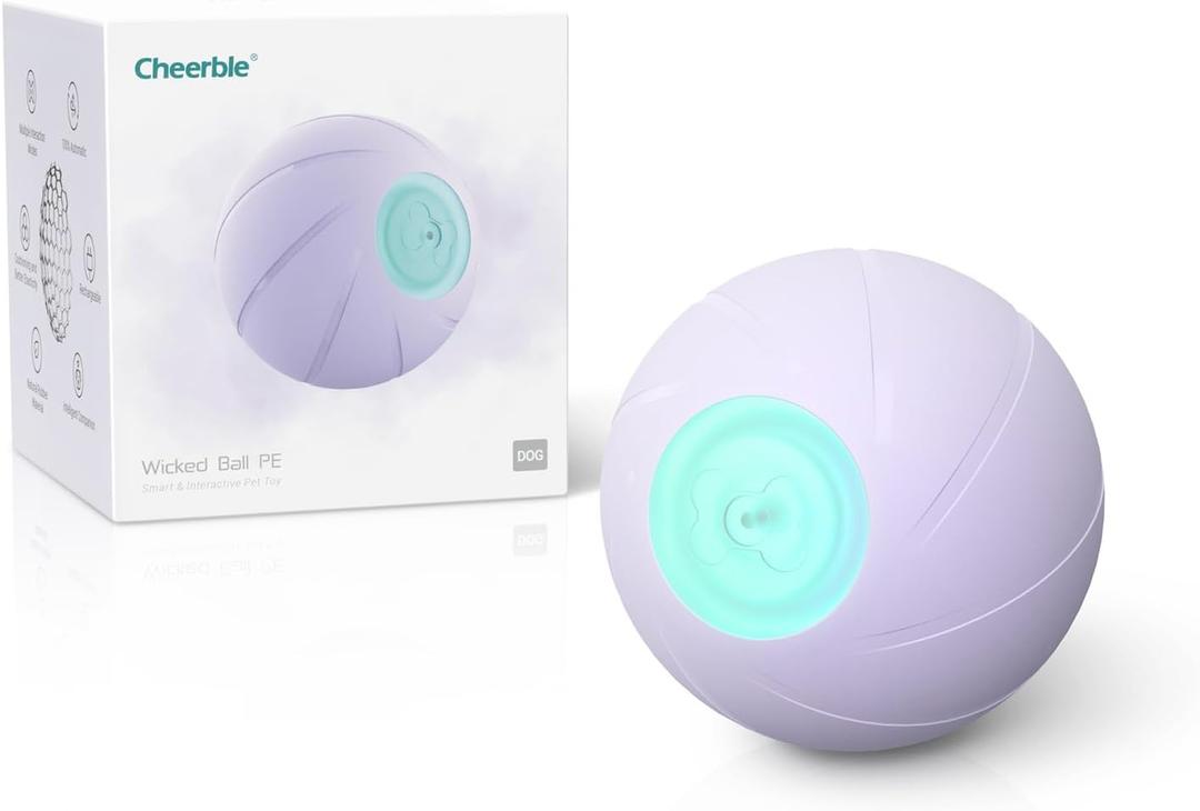 Cheerble Smart Interactive Dog Toy, Wicked Ball PE, Automatic Moving Bouncing Rotating Ball for Medium Dogs Boredom with LED Lights