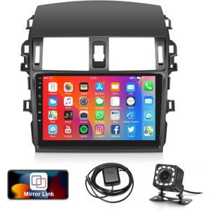 2G+32G Car Radio for Toyota Corolla 2009-2013 Android 13 Car Stereo GPS Navigation, Rimoody 9 Inch Touch Screen Bluetooth WiFi Mirror Link FM HiFi SWC Rear View Camera Microphone
