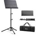 Vekkia Professional Portable Sheet Music Stand - Folding Adjustable Holder, with Carrying Bag, Sturdy for Instrumental Performance, Band & Travel,32-56inch