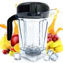For Vitamix Blender Pitcher 64oz Low-Profile, Replacement for Vitamix 750 5200 5300 5000 6300 7500 Vm0102 Vm0103 Vm0197 E310 G/Classic/Explorian/Commercial series etc Container Cup Jar (transparent)