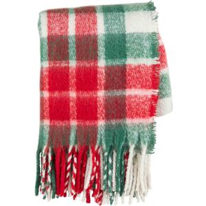 Mud Pie Red and Green Christmas Throw Blanket, 60" x 50"