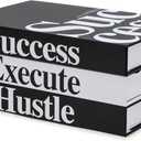 TwoDays Motivational Office Decor: Modern Decorative Books (Set of 3), 6.7 x 9.8 x 1.4 inches