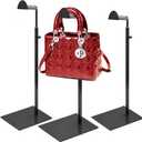 3 Pack Purse Display Stand,Black Purse Rack Stainless Steel Handbag Display Stands Height Adjustable Hook Stands,for Commercial Stores and Parties
