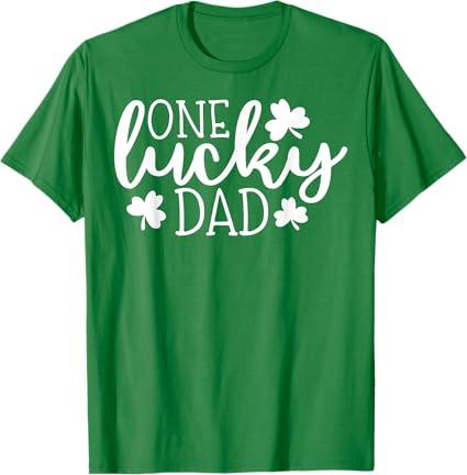 One Lucky Dad Shirt St Patricks Day Shirt Men Daddy T-Shirt (Kelly Green, Medium)