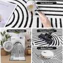 SHACOS Soft Cozy Fluffy Arch Pattern High Low Pile Rugs 3'x5' Non Slip Washable Scandinavian Minimalist Rug Modern Geometric Arc Carpet for Living Room Bedroom Dining Room, Black/White
