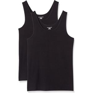 Amazon Essentials Women's Slim-Fit Tank Top, Pack of 2 (XX-Large, Black)