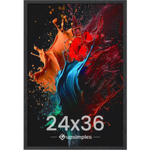 upsimples 24x36 Poster Frame, Wall Gallery Picture Frames with Engineered Wood, Black 1 Pack