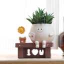 Sunflower Planter Pot with Drainage Hole Cute Plant Pots for Succulents Plants Live Unique Flower Pots for Indoor Outdoor Use