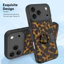 KANGHAR Compatible with iPhone 17 Pro Max Case Cheetah Leopard -Black | Support for MagSafe Cute Print Pattern Wristband Kickstand Shockproof Soft Bumper Protective Cover for Girls Women