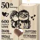 50th Golden Anniversary Wedding Gifts for Wife, Couples Gifts Candlestick,50th Wedding for Wifes from Husband,Golden Anniversary Presents for Wife Women,Fifty Years for Her