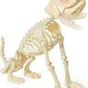 JOYIN Halloween Golden Retriever Skeleton 34” Animal Dog Plastic Skeleton with Glowing LED Eyes & Spooky Sounds, Moving Jaw, Posable Joint for Haunted House, Yard Graveyard, Indoor Outdoor Decor