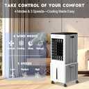 Portable Air Conditioner, 3-IN-1 Evaporative Air Cooler w/3.2Gal Tank, 4 Modes & 3 Speeds, 12H Timer, 6 Ice Packs, Remote Control, Windowless Swamp Cooler for Bedroom,Home,No Hose Needed (Missing Remote )
