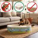 3-Piece Cardboard Cat Scratcher for Indoor Cats, Oval Cat Scratching Board