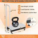 Adjustable One Step Stool with Handle for Elderly Adults Safety, Heavy Duty Bed Step with Non-Slip Platform for High Beds/Doorway/Kitchen/Closet(Grey Platform)