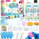 Taba Squishy Kit - 18OZ Rubber Squishys Kit with Guided, Make Your Own Squishies Kit - FuFu Squishy Kit with Mold, Flocking Powder - Stress Relief Entertainment