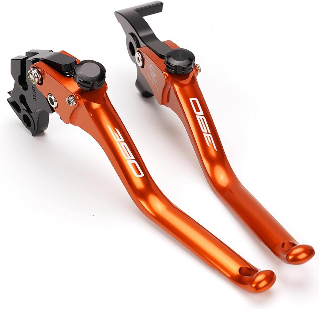 CNC Motorcycle Clutch Brake Lever Compatible with 2023 390 Adventure DUK 390 RC390 2013-2023 Handle Brake Levers Brake Clutch Levers (Orange, 390)