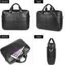 Augus Vintage Leather Briefcase for Men 15.6 Inch Laptop Computer Bag Retro Messenger Crossbody Shoulder Bag | Vintage Leather
