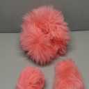 Yontree Cute Fluffy Steering Wheel Covers for Women/Girls/Ladies Australia Pure Wool Universal 15 Inch1 Set 3 Pcs (Pink) (Long Hair)