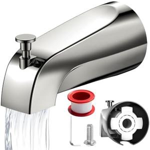 Bathtub Faucet,Slip on Tub Spout with Diverter,Bathtub Spout,Suitable for Tub Faucet and Tub Faucet Replacement,Fits 1/2 inch Copper Water Tube(5/8 Dia),with 5/32 Hex Wrench,Brushed Nickel