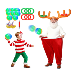 Santa Pants Christmas Party Games for Kids Adults, Granny Pants Yard Game, Christmas Game for Family Party, Inflatable Reindeer Antler Ring Toss, Holiday Fall Festival Thanksgiving Carnival Activity