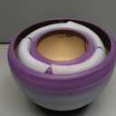 SOUJOY Set of 3 Ceramic Flower Pots, Gardening Plant Pot with Drainage Holes and Saucer, 7/5/4 inch Purple Round Succulent Herbs Cactus Planter for Indoor Outdoor