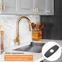 uxcell 2pcs 6 Inch Hole Cover Deck Plate Escutcheon, Stainless Steel Sink Cover Plate for Bathroom or Kitchen Sink Faucet, Round Black